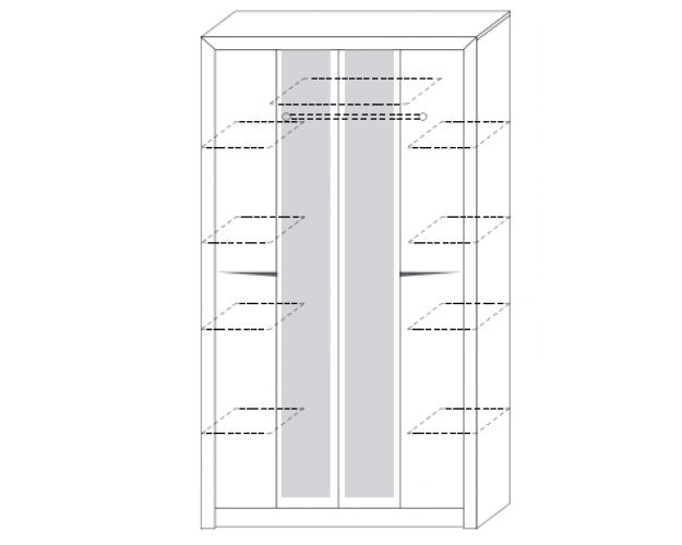 Шкаф Саманта (Дуб харбор белый/4 створки)