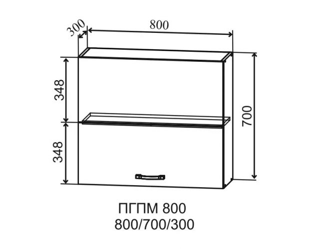 Гарда ПГПМ 800 шкаф верхний Blum Aventos (Джинс/корпус Серый)