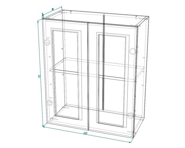 Гренада ШВС 600 Шкаф верхний со стеклом (Сандал/корпус Венге)