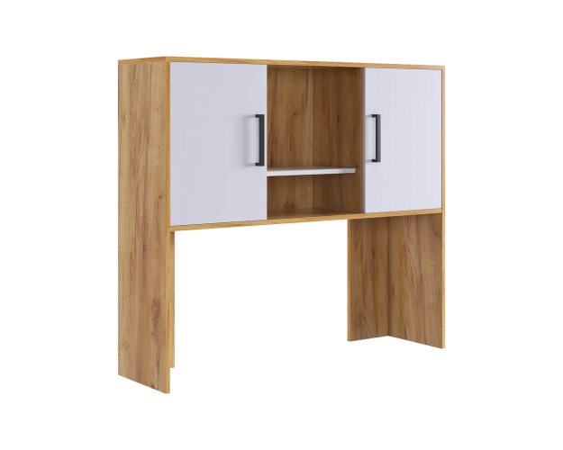 Надстройка компьютерного стола 1200 Лайт-2 дуб крафт золотой / белый