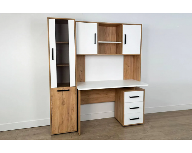 Стеллаж Лайт-2 дуб крафт золотой / белый