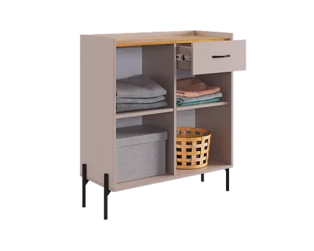 Комод с ящиком Доминика кашемир / дуб крафт золотой