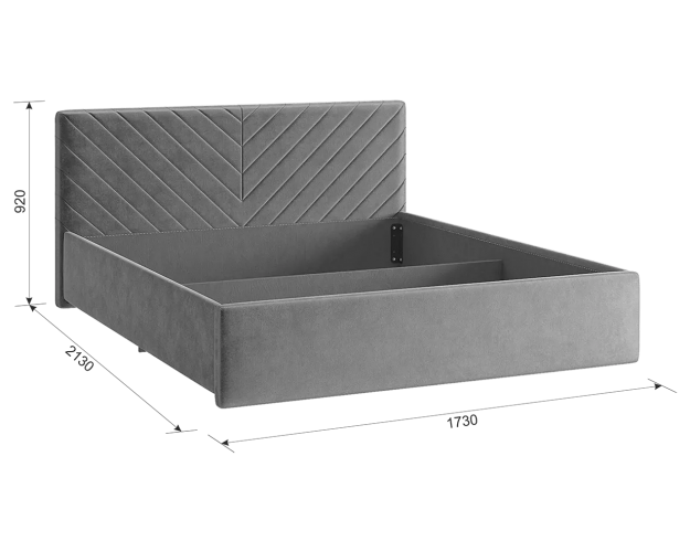 Кровать с подъемным механизмом 1600 Сандра 2 оникс (велюр)