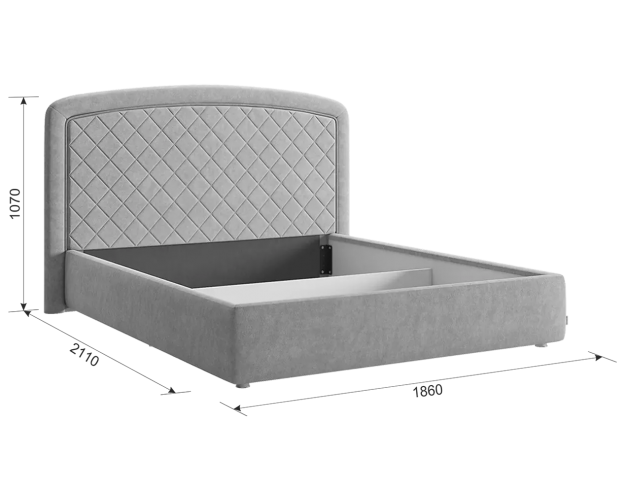 Кровать с основанием Сильва 2 1600 крем (велюр)