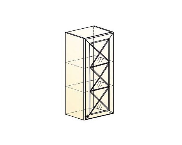 Мишель Шкаф навесной L400 Н900 (1 дв. крест.) (эмаль) (Белый/Белый)