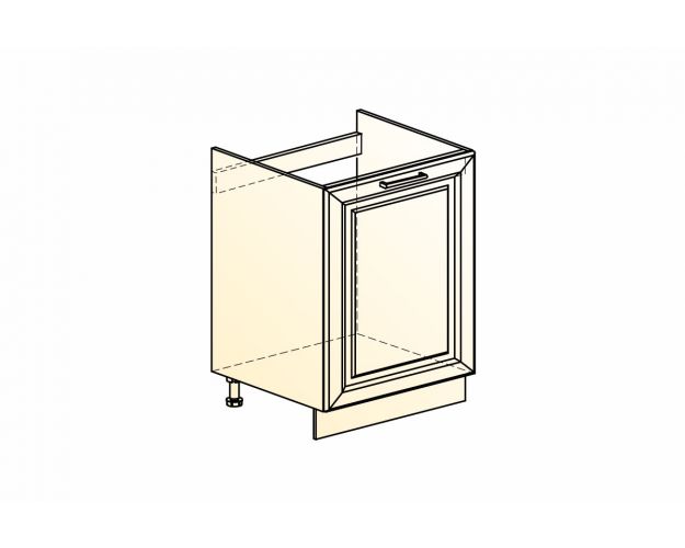 Монако Шкаф рабочий под мойку L600 (1 дв. гл.) (Белый/Белый матовый)