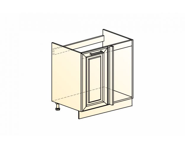 Монако Шкаф рабочий под мойку угл. L800 (1 дв. гл.) (Белый/Латте матовый)