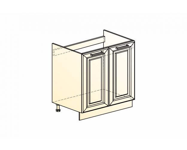 Мишель Шкаф рабочий под мойку L800 (2 дв. гл.) (эмаль) (белый/белый)