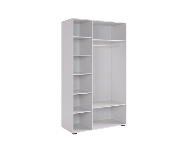 Шкаф трехдверный 105.01 Ева белое дерево / белый матовый