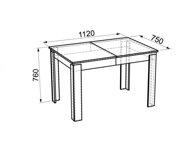 Стол обеденный Гермес 2 дуб млечный/венге