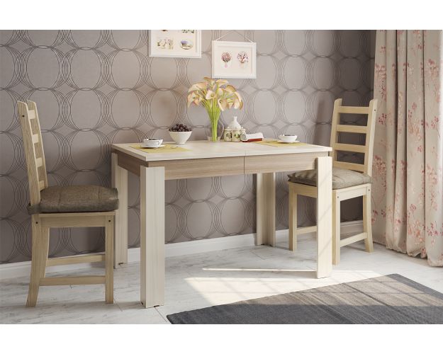 Стол обеденный Гермес 2 дуб млечный/венге