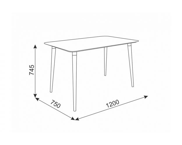Стол обеденный Сканди 1 белый / светлый лак