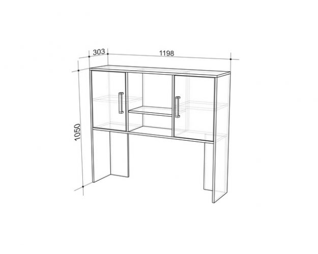 Надстройка компьютерного стола 1200 Лайт-2 дуб сонома / белый