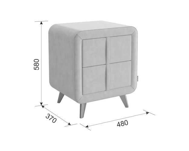 Тумба прикроватная Софи 2 крем велюр