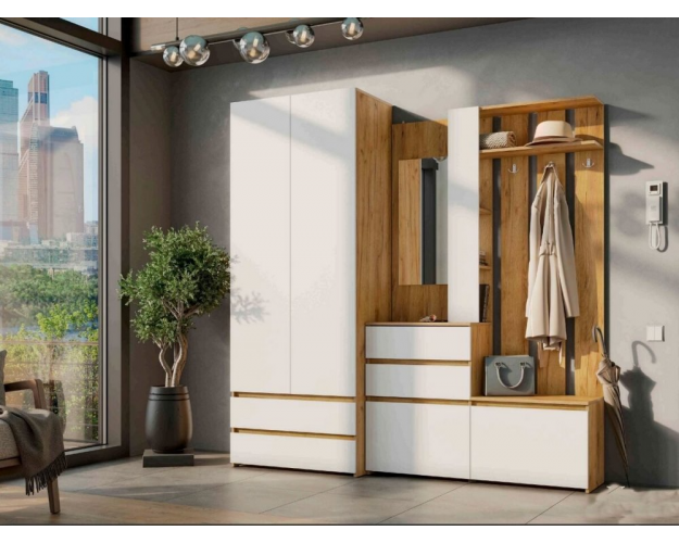 Комод 5 ящиков Некст 1 дуб золотой / белый